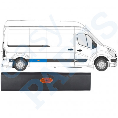 Sānu josla ar lukturi priekš Renault Master 2010- / LWB / Labā /  10548