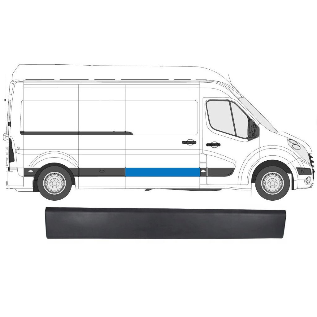 Bīdāmo Durvju Sānu Josla Priekš Renault Master 2010- / Labā 7214