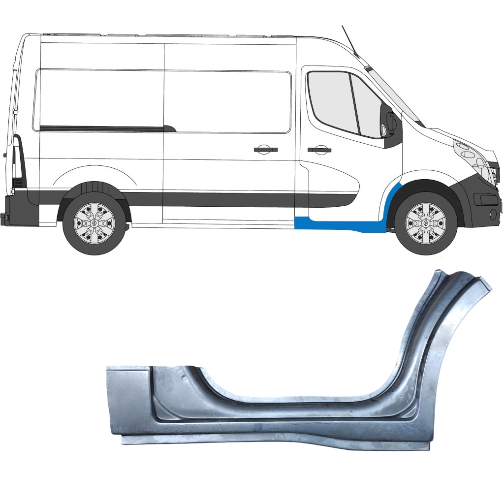 Priekšpuse Durvju Slieksnis Priekš Renault Master 2010- / Labā 5954