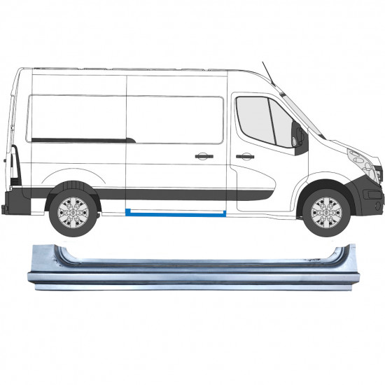 Bīdāmo durvju slieksnis priekš Opel Movano / R Master 2010- / Labā 5956