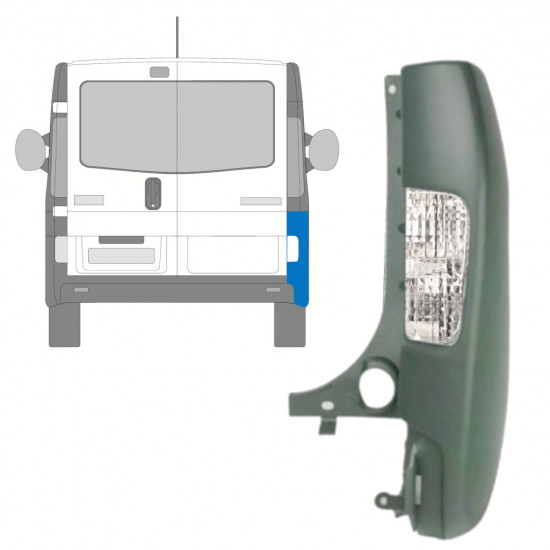 Aizmugurējā bufera stūris ar lukturi priekš Renault Trafic 2001-2014 / Labā /  10067