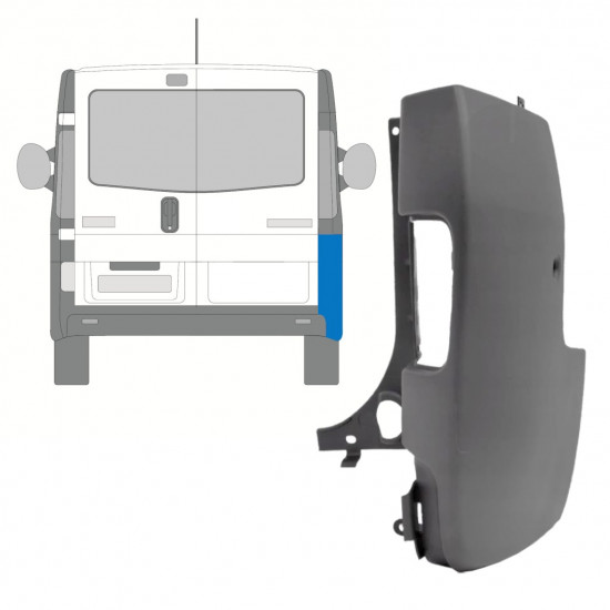 Aizmugurējā bufera stūris priekš Renault Trafic 2001-2014 / Labā 8208