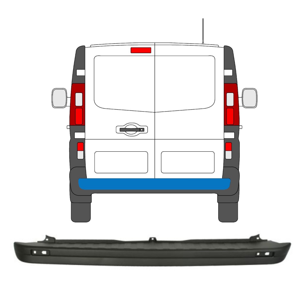Aizmugurējais Bamperis Priekš Renault Trafic 2014- 8212