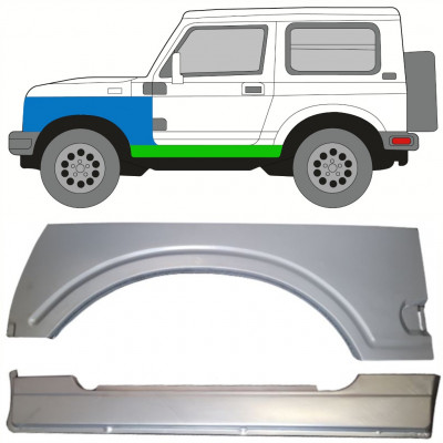 Pilns slieksnis + priekšējā spārna daļa priekš Suzuki Samurai 1981-1998 / Kreisā / Komplekts 10035