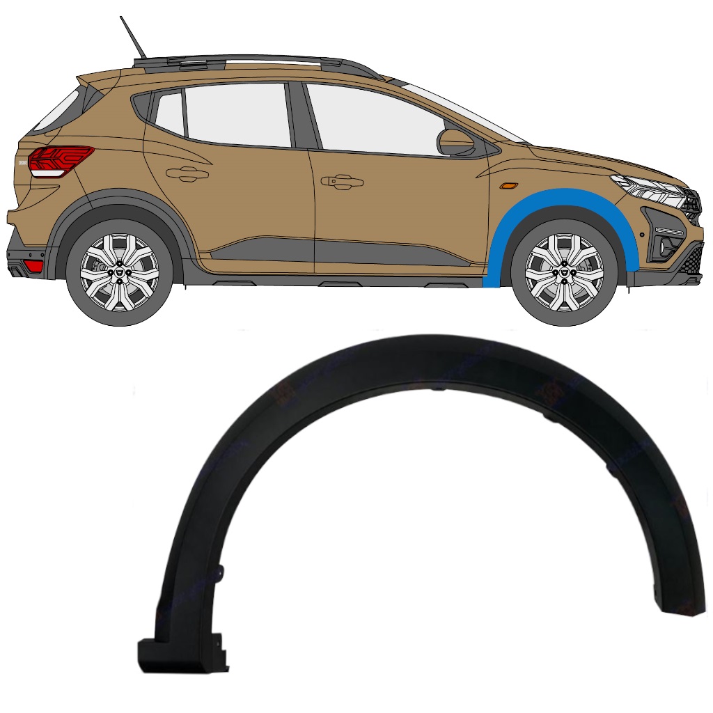 Priekšējā Spārna Sānu Josla Priekš Dacia Sandero Stepway 2021- / Labā 11818