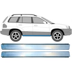 Iekšējais slieksnis priekš Hyundai Santa Fe 2001-2006 / Kreisais+Labais / Komplekts 11587