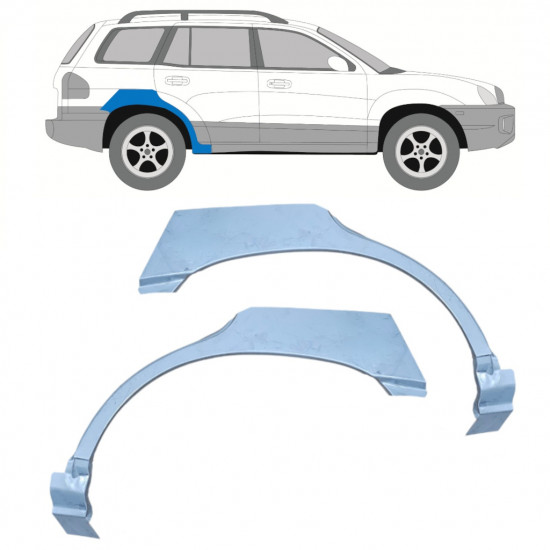 Aizmugurējā arka priekš Hyundai Santa Fe 2001-2006 / Kreisais+Labais / Komplekts 10477