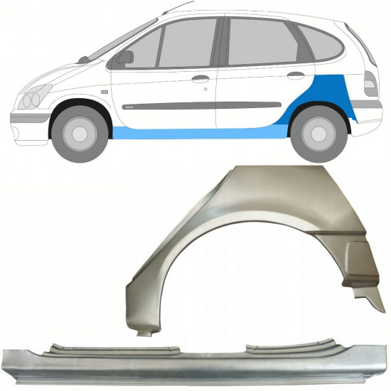 Slieksnis + aizmugurējā spārna daļa priekš Renault Scenic 1995-2003 / Kreisā / Komplekts 10100