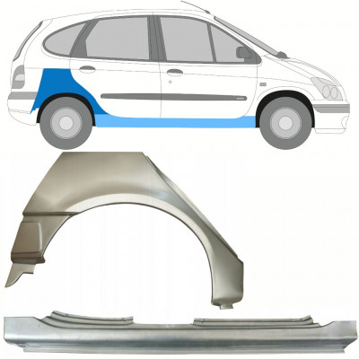 Slieksnis + aizmugurējā spārna daļa priekš Renault Scenic 1995-2003 / Labā / Komplekts 10099