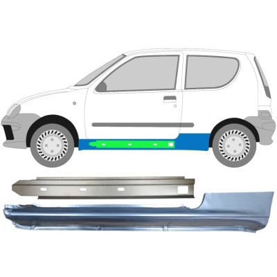 Slieksnis + iekšējais slieksnis priekš Fiat Seicento 1998-2010 / Kreisā / Komplekts 14721