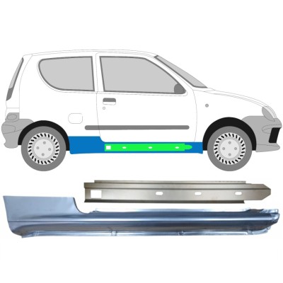 Slieksnis + iekšējais slieksnis priekš Fiat Seicento 1998-2010 / Labā / Komplekts 14720