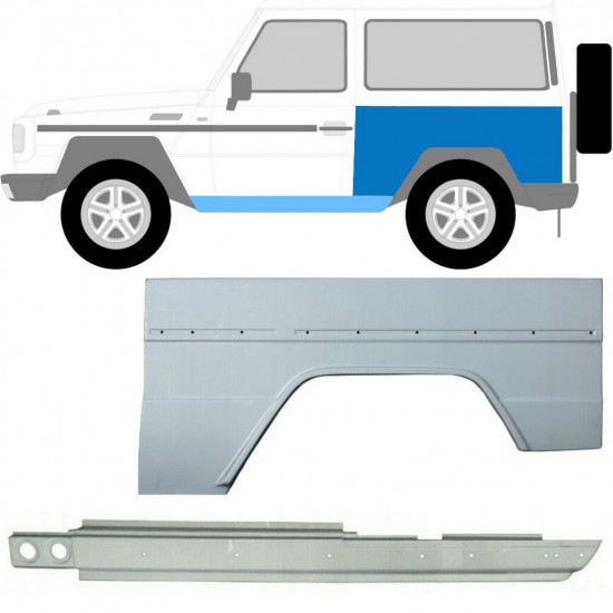 Slieksnis + aizmugurējā spārna daļa priekš Mercedes G-Class 1979- / Kreisā / Komplekts 10004