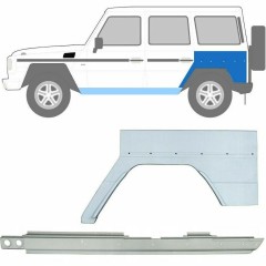 Slieksnis + aizmugurējā spārna daļa priekš Mercedes G-Class W460 W461 W463 1979-2017 / Kreisā / Komplekts 10006