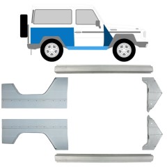 Slieksnis + priekšējā spārna daļa + aizmugurējā spārna daļa priekš Mercedes G-Class W460 W461 W463 1979-2017 / Kreisais+Labais / Komplekts 9709