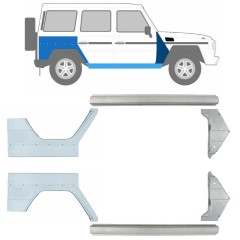 Slieksnis + priekšējā spārna daļa + aizmugurējā spārna daļa priekš Mercedes G-Class W460 W461 W463 1979-2017 / Kreisais+Labais / Komplekts 9710