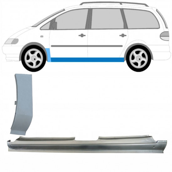 Pilns slieksnis + priekšējā spārna daļa priekš Volkswagen Sharan 1995-2010 / Kreisā / Komplekts 10369