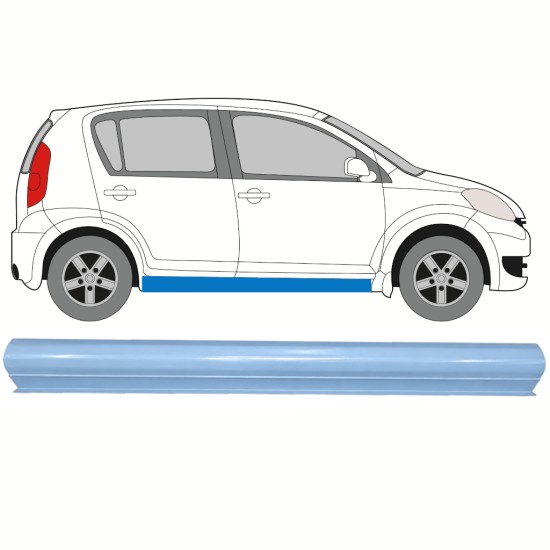 Sliekšņa apakšējā daļa priekš Daihatsu Sirion 2005-2010 / Kreisais = Labais (simetrisks) 17266