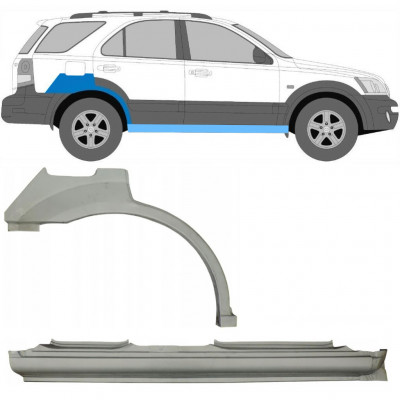 Slieksnis + aizmugurējā spārna daļa priekš Kia Sorento 2002-2009 / Labā / Komplekts 11711