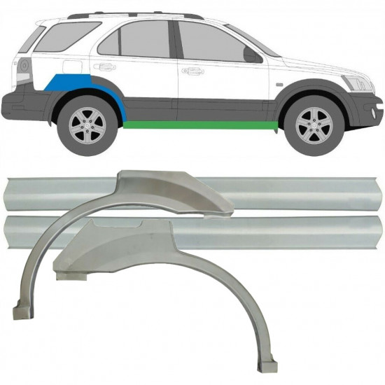 Slieksnis + aizmugurējā spārna daļa priekš Kia Sorento 2002-2009 / Komplekts 10696