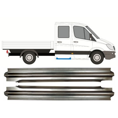 Aizmugurējais slieksnis priekš Mercedes Sprinter 2006-2018 / Kreisais+Labais / Dubultā kabīne / Komplekts 14568