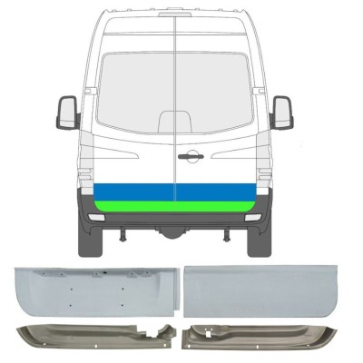 Aizmugurējo durvju panelis priekš Mercedes Sprinter 2006-2018 / Kreisais+Labais / Komplekts 6050