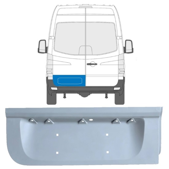 Aizmugurējo durvju zema daļa priekš Volkswagen Crafter 2005-2017 / Kreisā 17172
