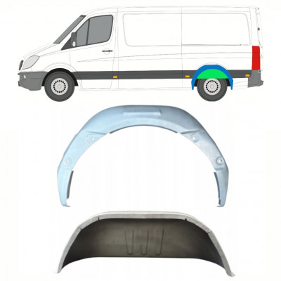 Aizmugurējā riteņa iekšējā arka priekš Mercedes Sprinter 2006- / Kreisā / Komplekts 11968