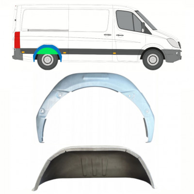 Aizmugurējā riteņa iekšējā arka priekš Mercedes Sprinter 2006- / Labā / Komplekts 11967