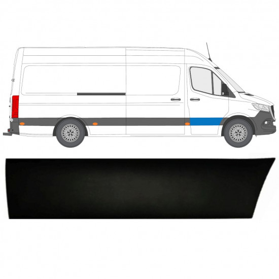 Priekšējo durvju sānu josla priekš Mercedes Sprinter 2018- / Labā 12926