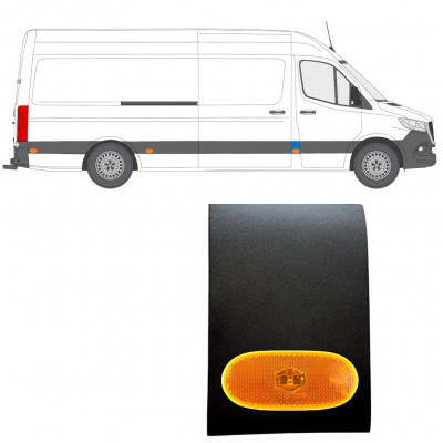 Priekšējā statņa sānu josla ar lukturi priekš Mercedes Sprinter 2018- / Labā / Komplekts 12962