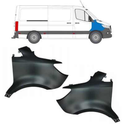 Priekšējais spārns priekš Mercedes Sprinter 2018- / Kreisais+Labais / Komplekts 14941