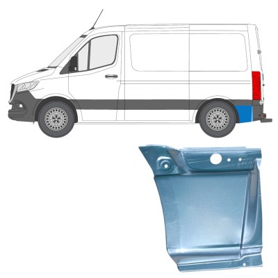 Aizmugurējā arka apakšējā daļa aiz riteņa priekš Mercedes Sprinter 2018- / Kreisā 14546