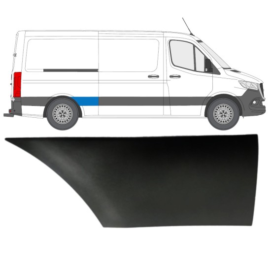 Aizmugurējā spārna sānu josla priekš Mercedes Sprinter 2018- / Labā 16648