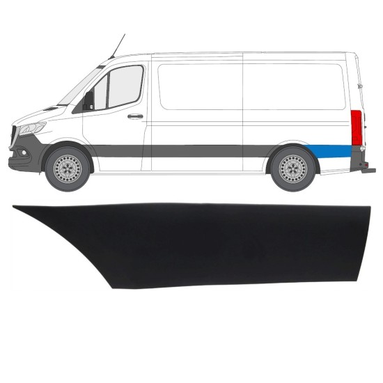 Aizmugurējā spārna sānu josla aiz riteņa priekš Mercedes Sprinter 2018- / Kreisā 16643
