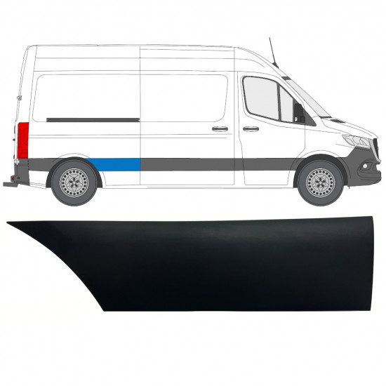 Aizmugurējā spārna sānu josla priekš Mercedes Sprinter 2018- / Labā 12938