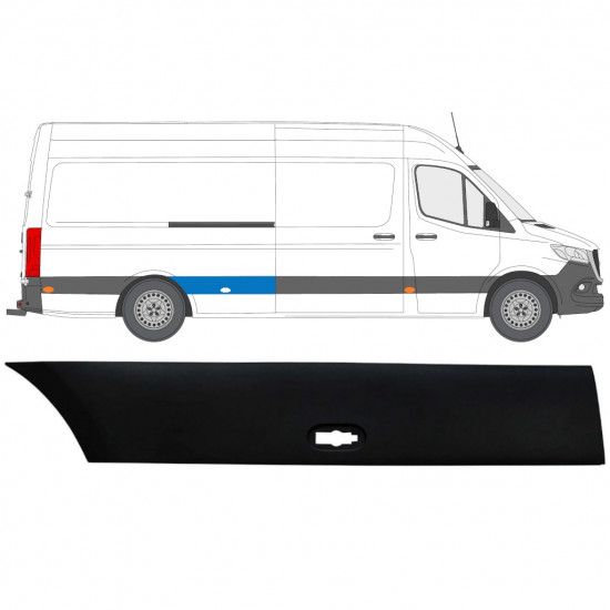 Aizmugurējā spārna sānu josla priekš Mercedes Sprinter 2018- / Labā 12934