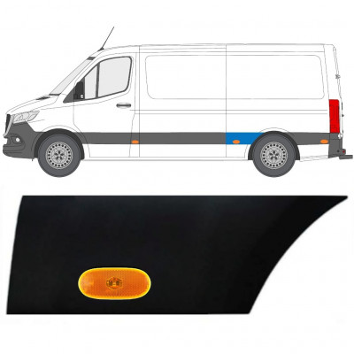 Aizmugurējā spārna sānu josla ar lukturi priekš Mercedes Sprinter 2018- / Kreisā / Komplekts 12967