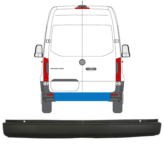 Aizmugurējais bamperis priekš Mercedes Sprinter 2018- 14942 Aizmugurējais bamperis priekš Mercedes Sprinter 2018- 14942