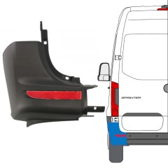 Aizmugurējā bufera stūris ar atstarotāja lukturi priekš Mercedes Sprinter 2018- / Kreisā / Komplekts 14950