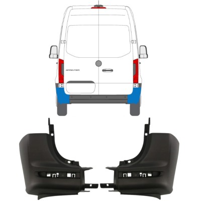 Aizmugurējā bufera stūris priekš Mercedes Sprinter 2018- / Kreisais+Labais / Komplekts 14945