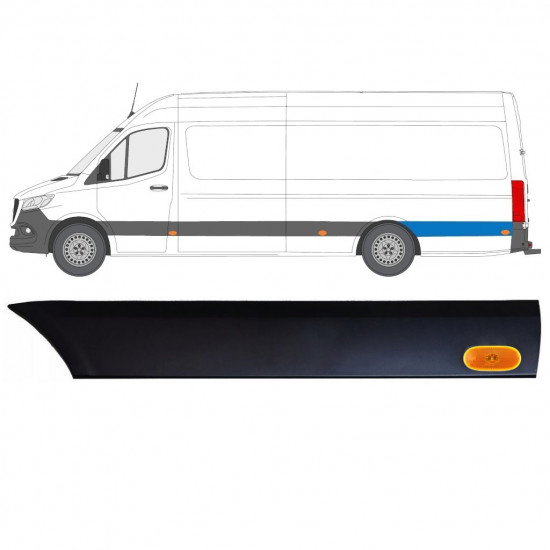 Aizmugurējā spārna sānu josla ar lukturi priekš Mercedes Sprinter 2018- / Kreisā / Komplekts 12971