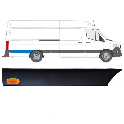 Aizmugurējā spārna sānu josla ar lukturi priekš Mercedes Sprinter 2018- / Labā / Komplekts 12970