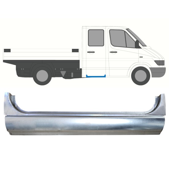 Aizmugurējo durvju slieksnis priekš Mercedes Sprinter 1995-2006 / Kreisais = Labais (simetrisks) 16385
