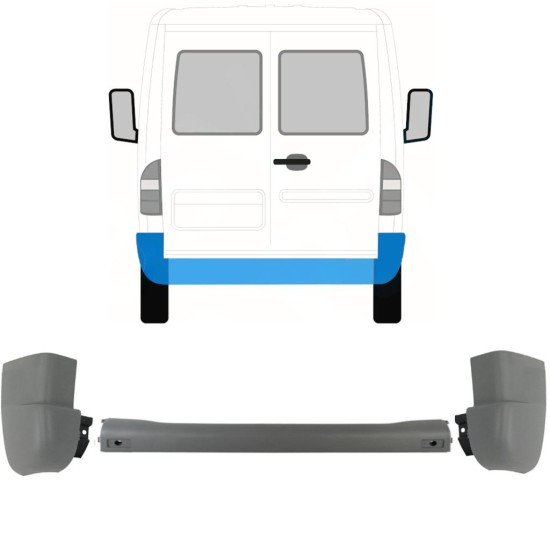 Aizmugurējais bamperis priekš Mercedes Sprinter 1995-2006 / Komplekts 9718