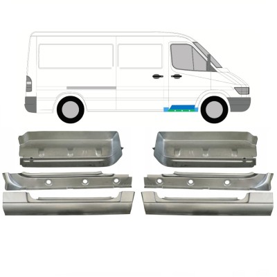 Iekšējais slieksnis + spārns + priekšējais pakāpiens priekš Mercedes Sprinter 1995-2006 / Komplekts 10534
