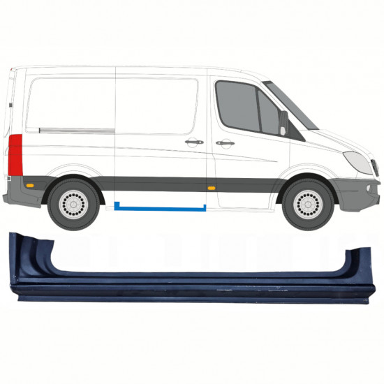 Bīdāmo durvju slieksnis priekš Mercedes Sprinter 2006- / SWB / Labā 8548