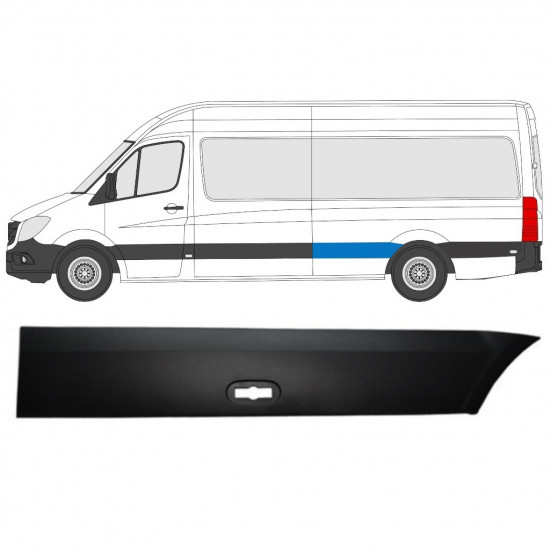 Aizmugurējā spārna sānu josla priekš Mercedes Sprinter 2006- / LWB / Kreisā 8027