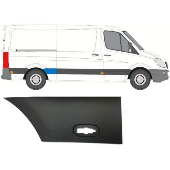 Aizmugurējā spārna sānu josla priekš Mercedes Sprinter 2006- / Labā 7992