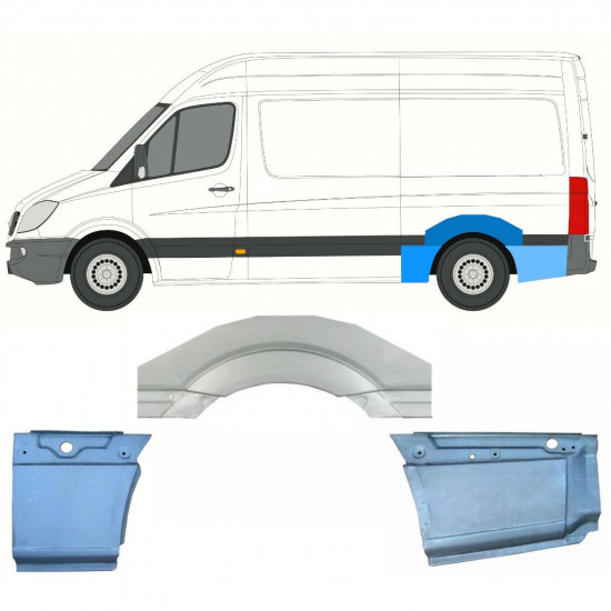 Aizmugurējā arka priekš Mercedes Sprinter 2006- / MWB / Kreisā / Komplekts 8716