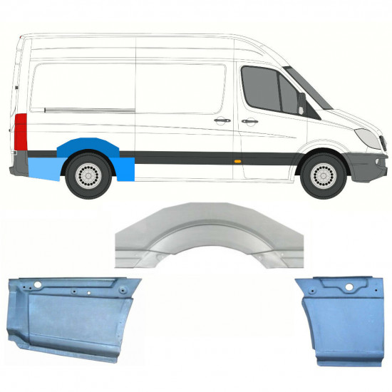 Aizmugurējā arka priekš Mercedes Sprinter 2006- / MWB / Labā / Komplekts 8715